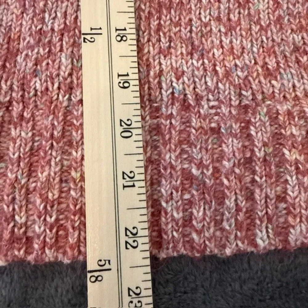 Cabi The Standard V-Neck Sweater Marled Knit Pink Multi Large Pullover Top